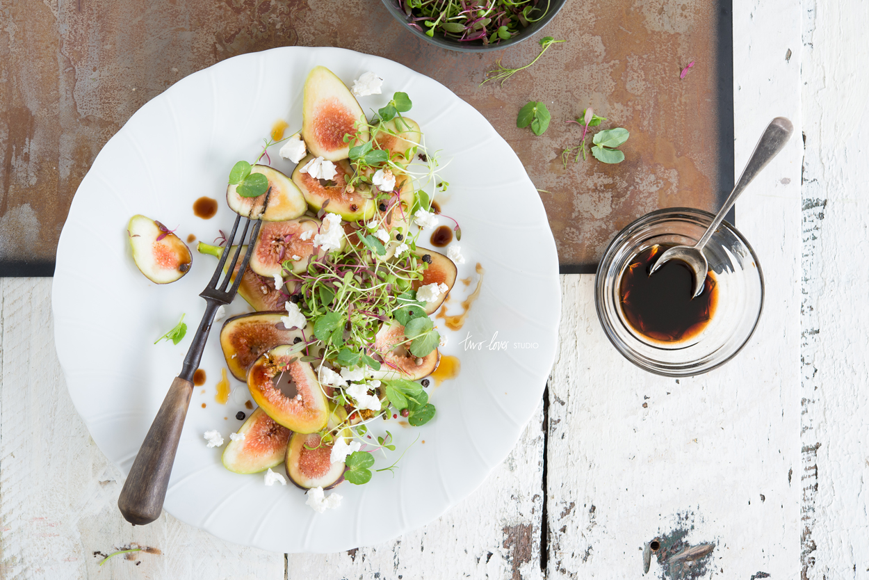 Fig Salad with Marinated Danish Feta & Sweet Balsamic Vinegar Two Loves Studio
