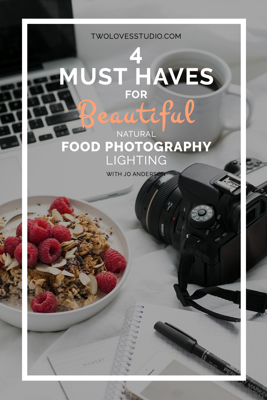 4 Must Haves For Beautiful Natural Food Photography Lighting | Create soft, glowing light around your house for epic food photography with just 4 simple things. Pin to save for later!