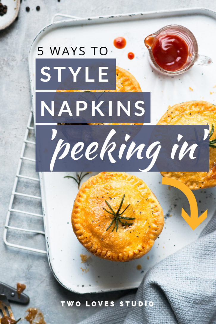If Iinens or napkins in food styling never fold the way you want them to then click to watch this video on 5 creative ways to use them in food styling.