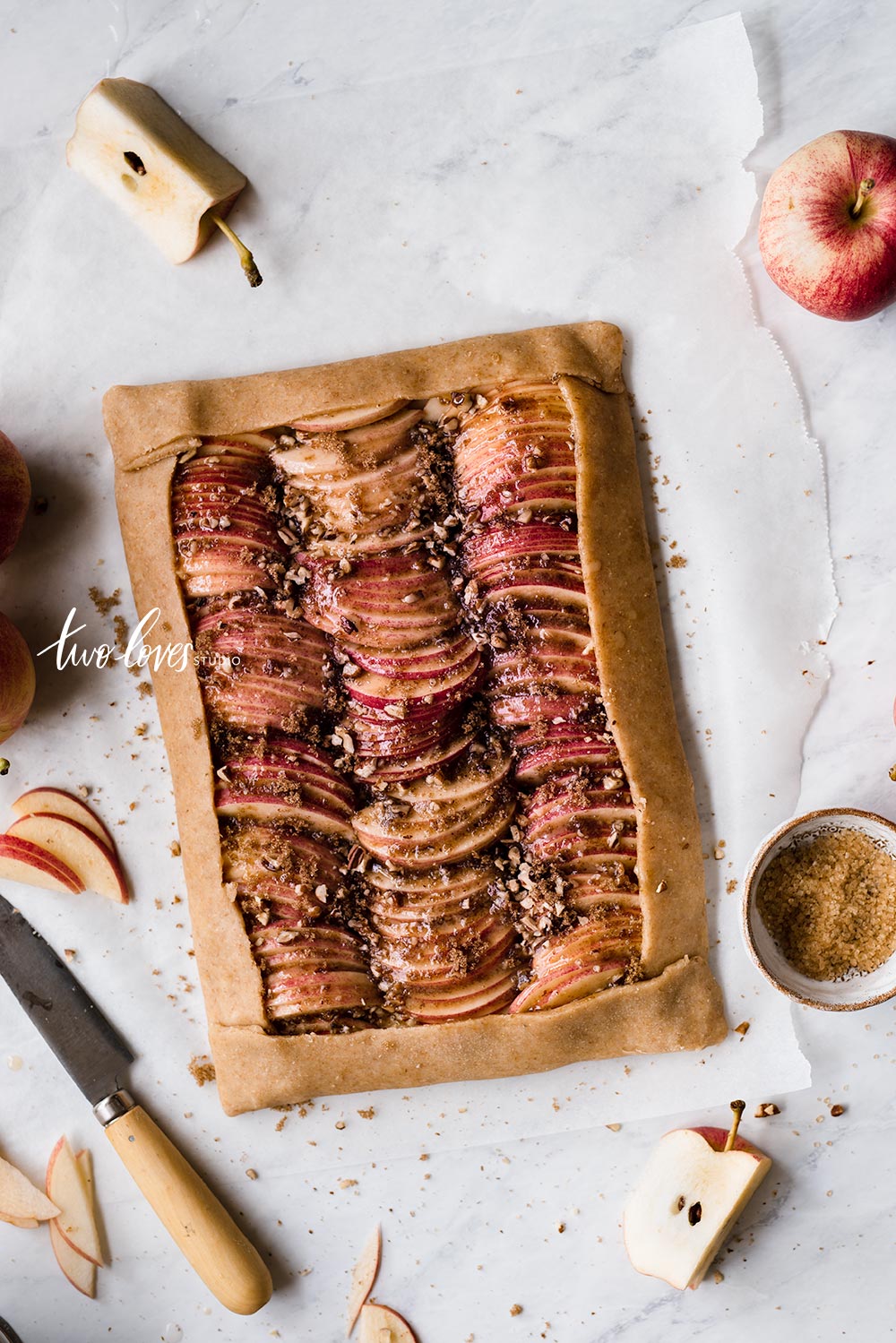 An apple galette dessert