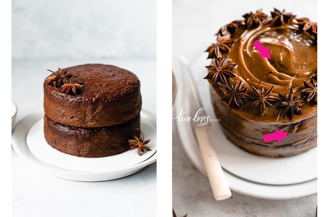 I'm sharing my top secrets I learned by shooting this cake twice. And it totally improved my cake photography. From ugly to jaw-dropping. Read all 7 tips.