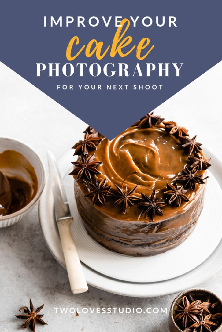 Caramel topped cake with star anise on top of a while plate. 