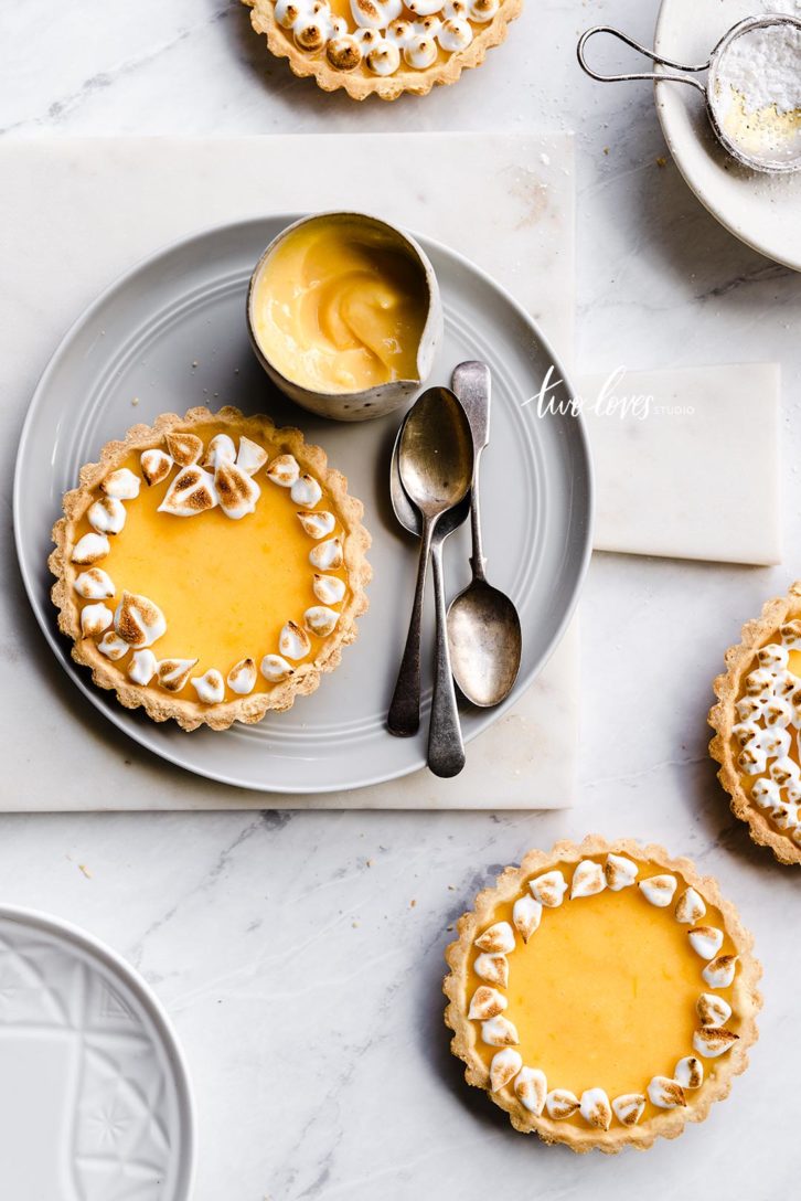 Lemon tarts on a dish