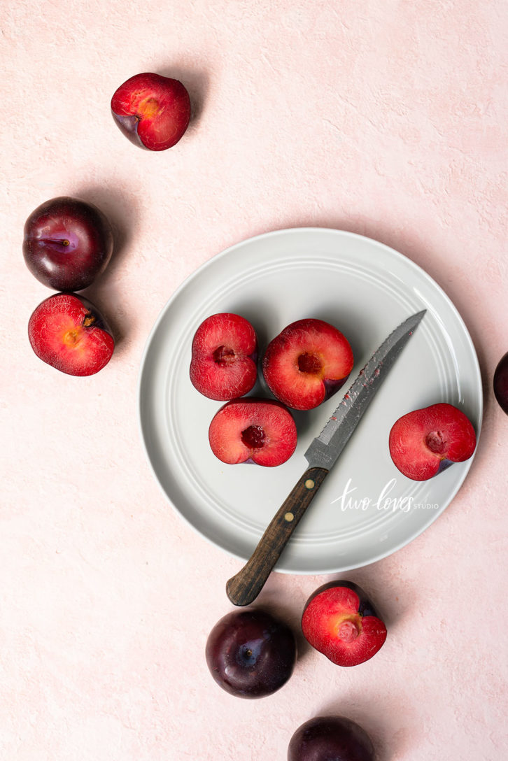 Still life shot of plums with soft light.