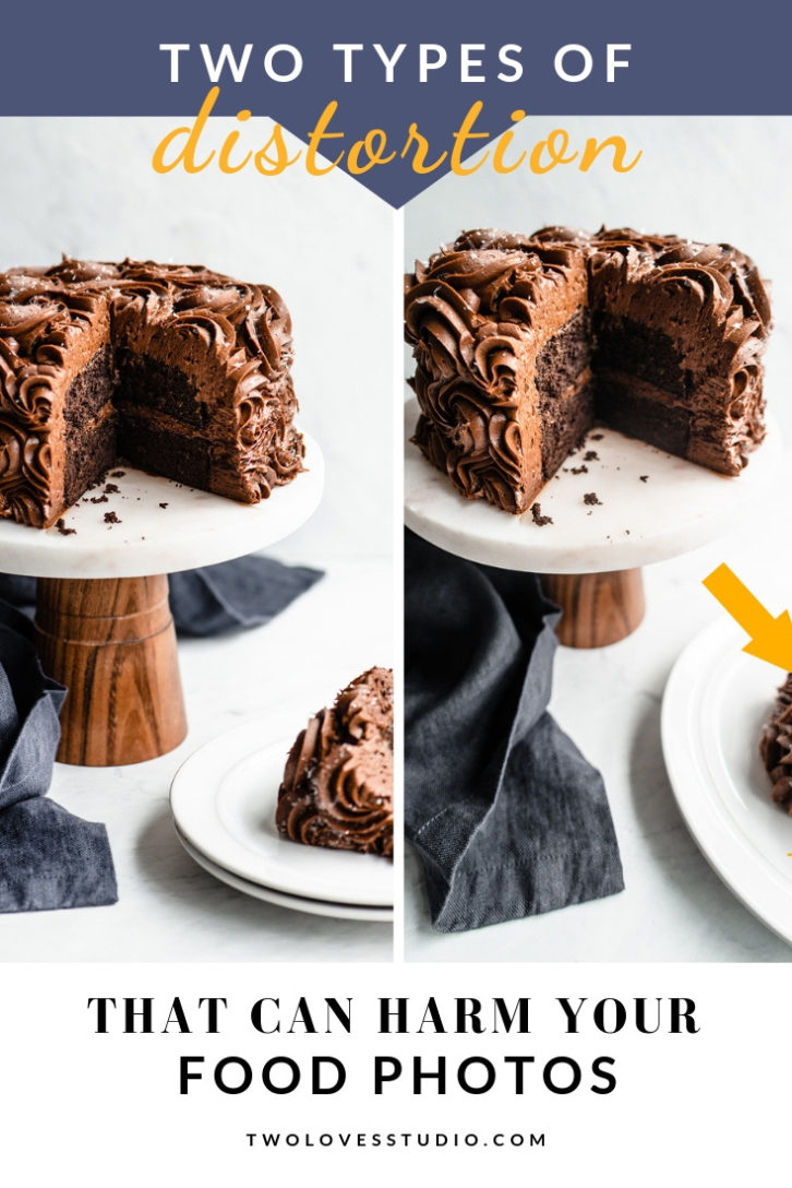 Two cakes on top of a cake stand with a slice cut out.