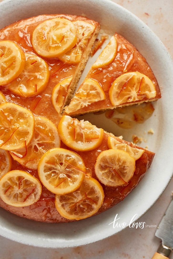 A round cake with a orange glaze