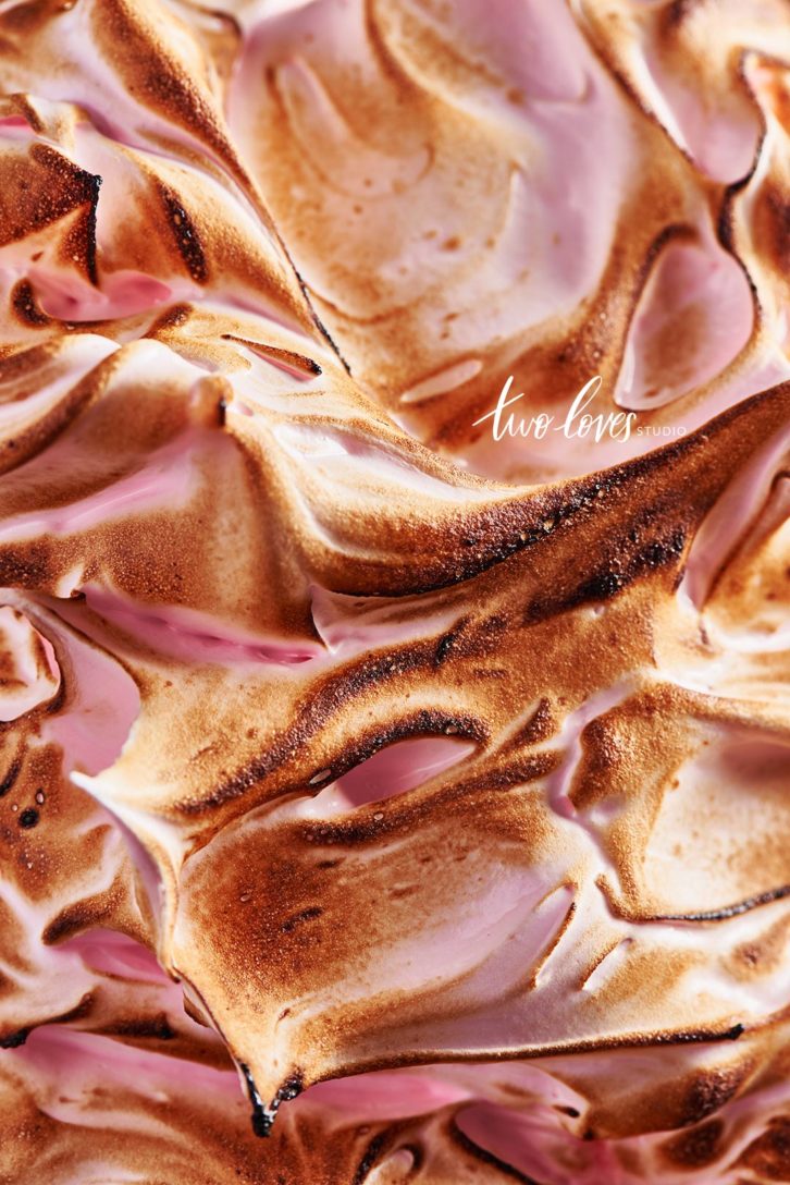 Pink meringue up-close swirls