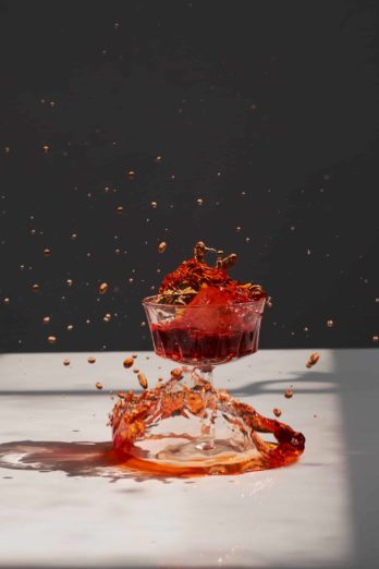 Red drink splash by Justin Sisson. 
Food photo shot with Fujinon XF 56mm F/1.2