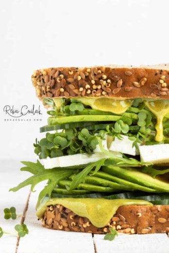 Green Veggie Sandwich by Reka Csulak.
Food photo shot with Canon EF 100mm f/2.8 USM Macro