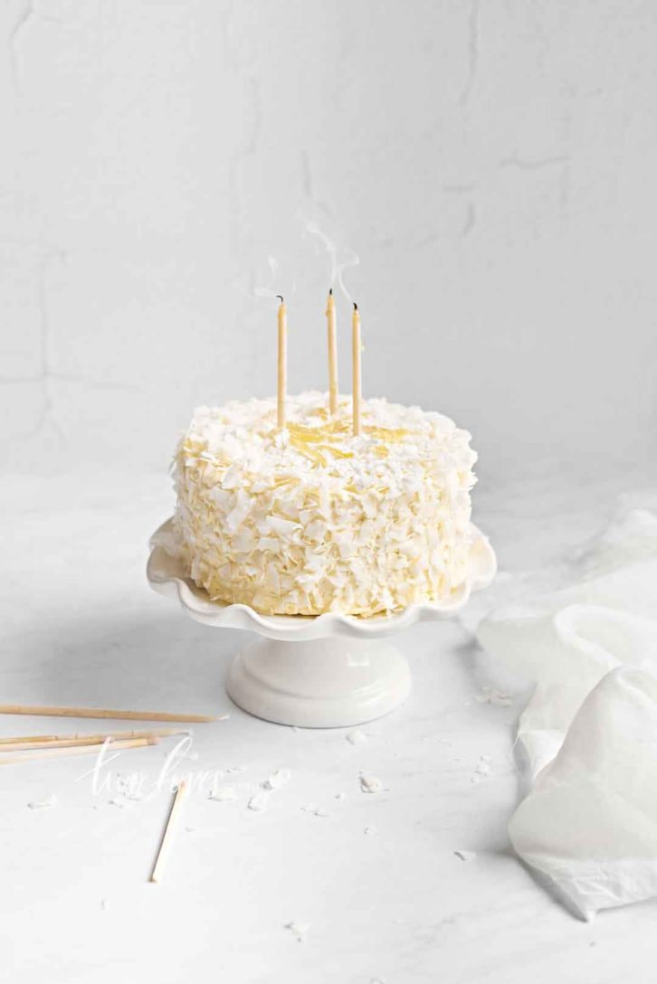 Clients often like negative space so that they can add copy (text) to the photos later - like in this image of a cake.