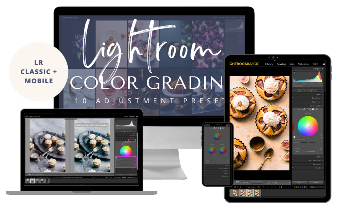 Lightroom color grading 10 adjustment presets advertisement. Edit color in Lightroom
