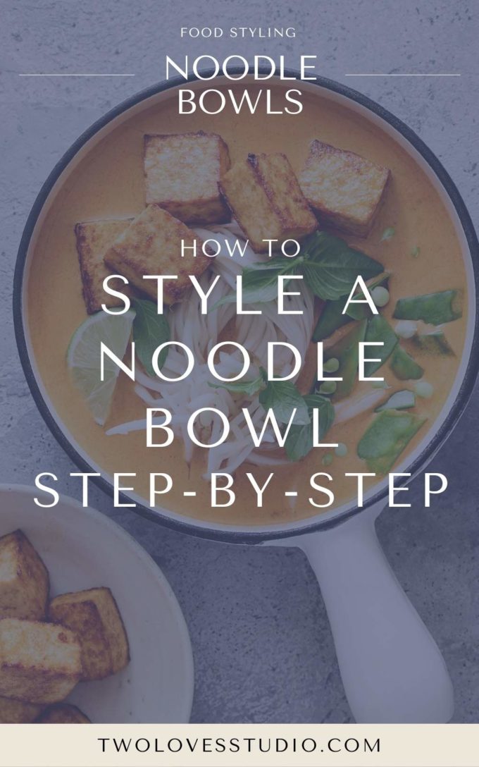 A laska noodle bowl with the words on it 'how to style a noodle bowl'