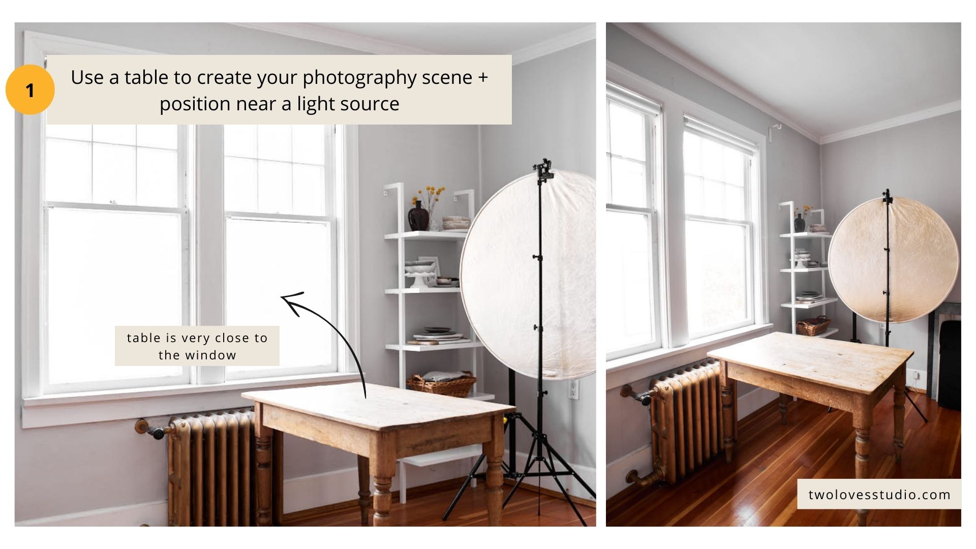 Behind the scenes of a home photography studio. With step by step instructions on how to setup a photoshoot.