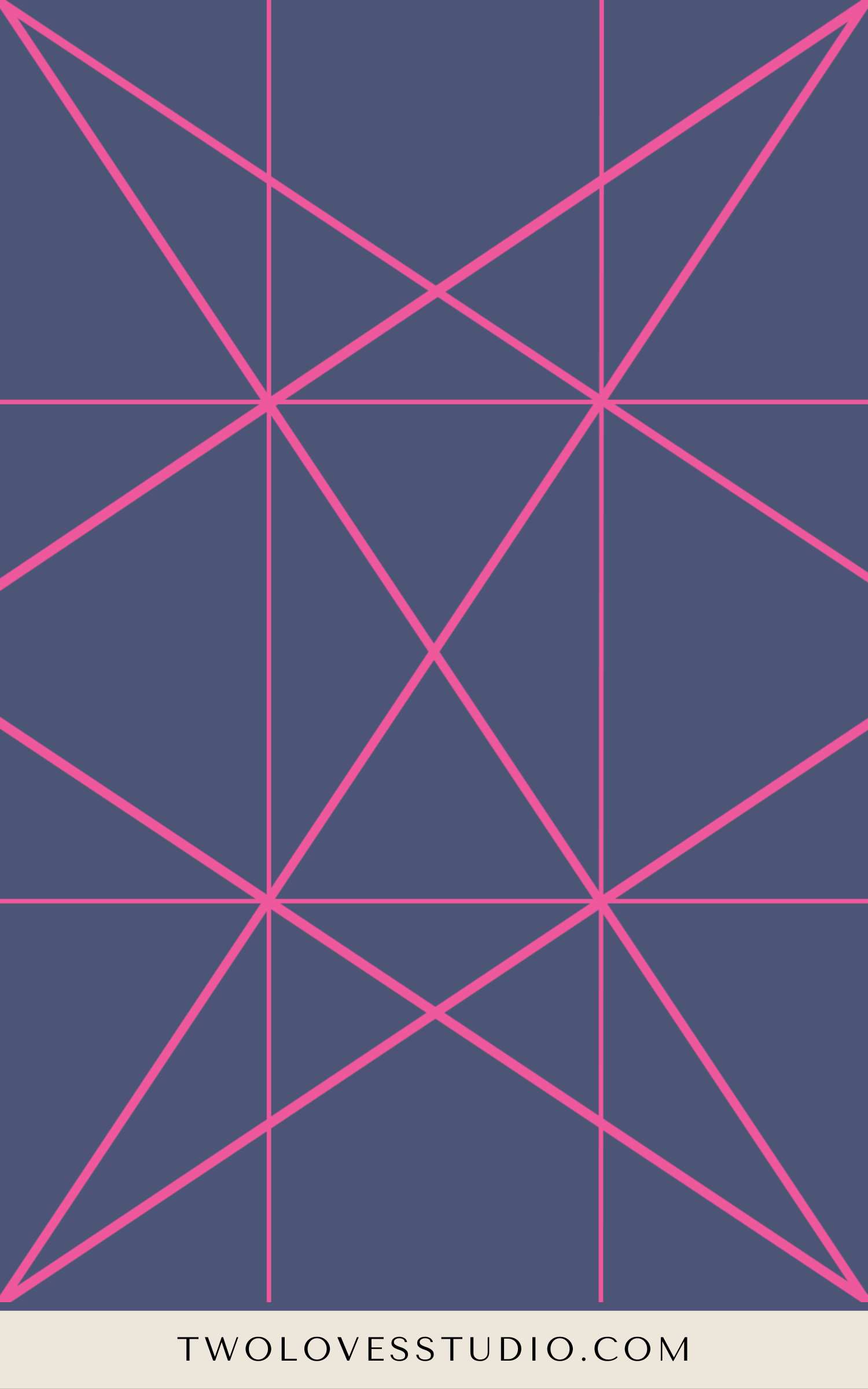 Dark blue background with pink dynamic symmetry lines